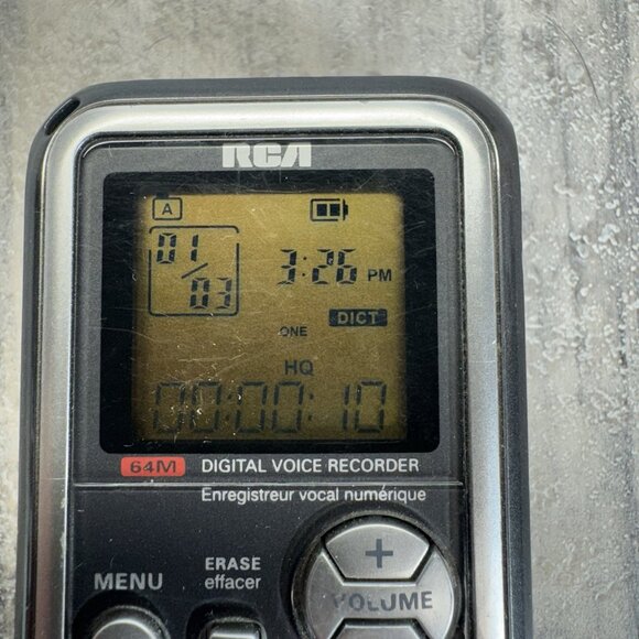 RCA RP5022A Digital Voice Recorder Dictaphone 64MB Silver Tested & Working - Picture 2 of 8